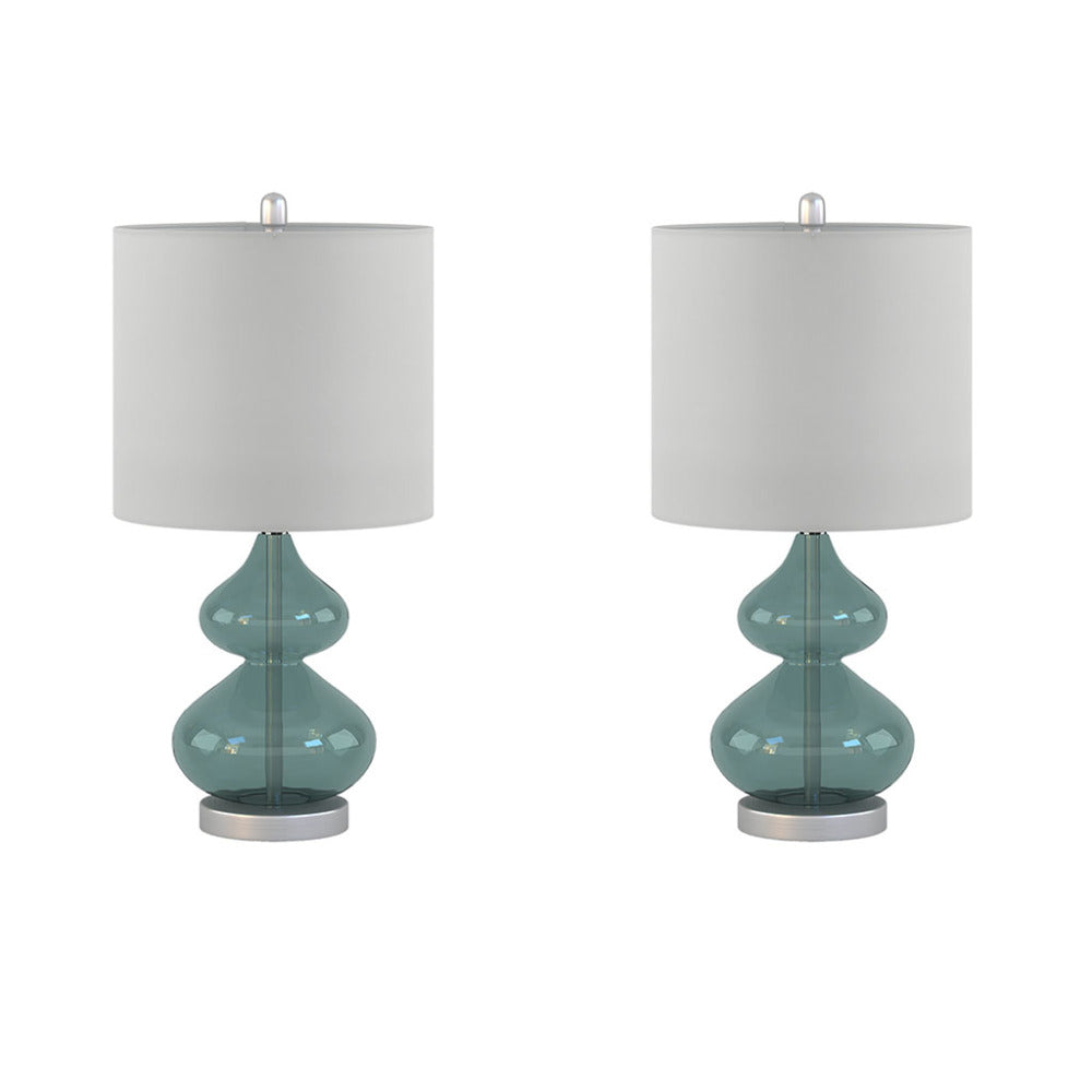 Curved Glass Table Lamps, Set of 2
