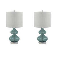 Curved Glass Table Lamps, Set of 2