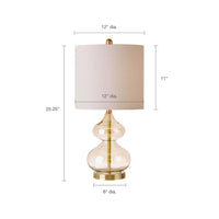 Curved Glass Table Lamps, Set of 2