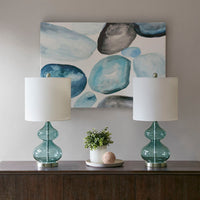 Curved Glass Table Lamps, Set of 2