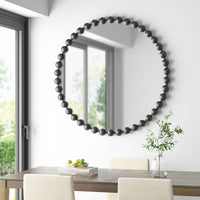 Beaded Iron Round Wall Mirror