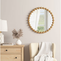 Beaded Iron Round Wall Mirror