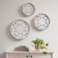 Carved Floral Medallions, Set of 3