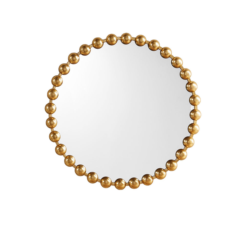 Beaded Iron Round Wall Mirror