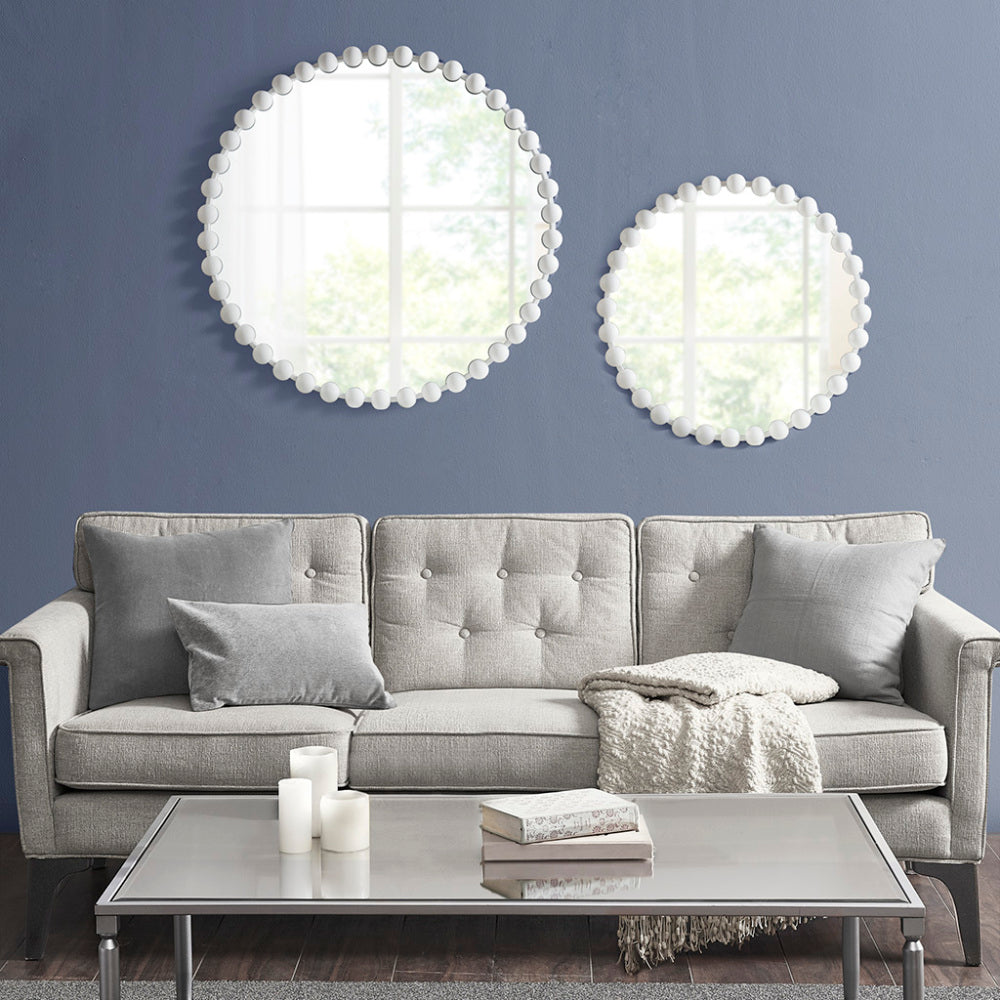 Beaded Iron Round Wall Mirror