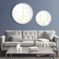 Beaded Iron Round Wall Mirror