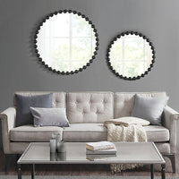 Beaded Iron Round Wall Mirror