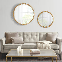 Beaded Iron Round Wall Mirror
