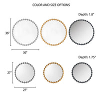 Beaded Iron Round Wall Mirror