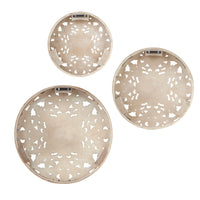 Carved Floral Medallions, Set of 3