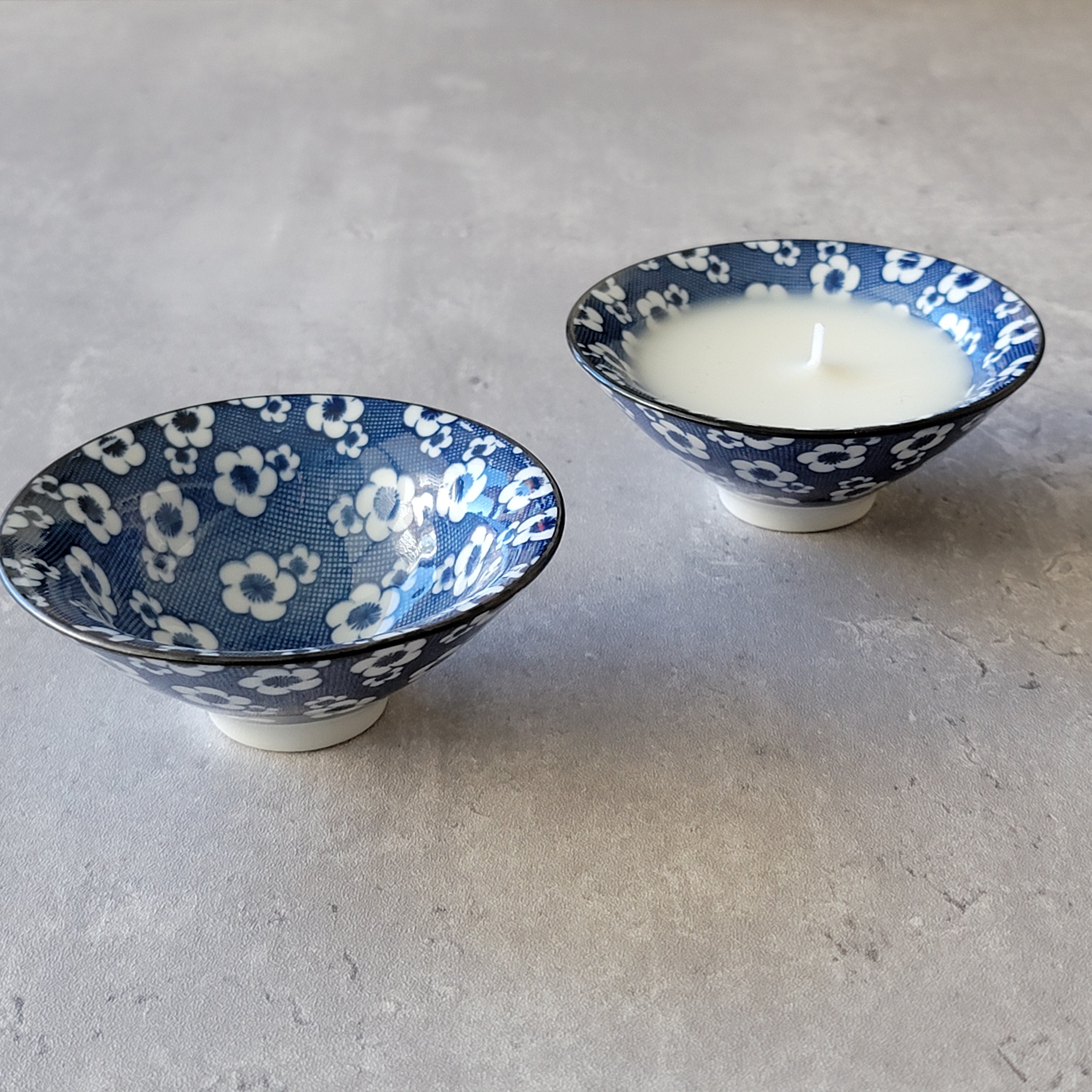 Teacup Candle - Blue and White