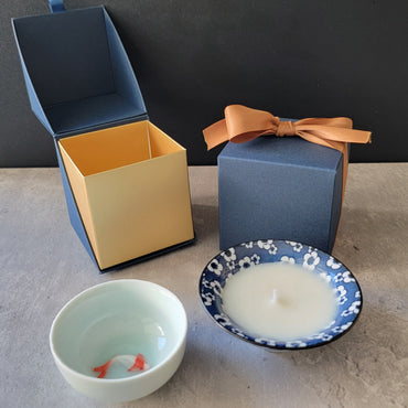 Teacup Candle - Blue and White