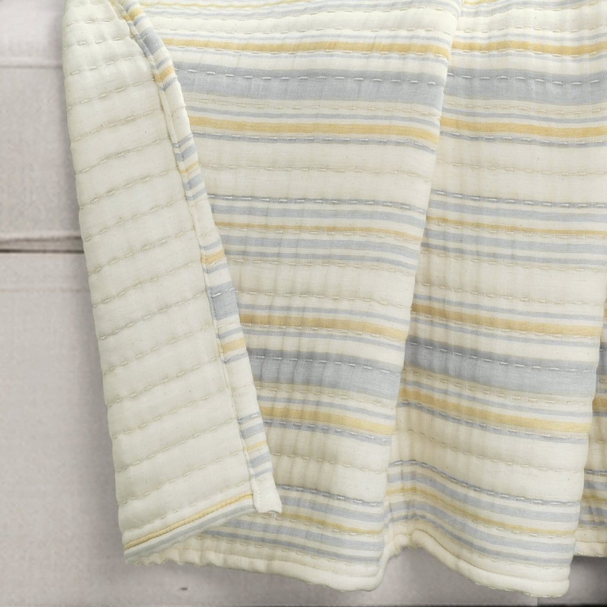 Stripe Kantha Pick Stitch Cotton Woven Throw