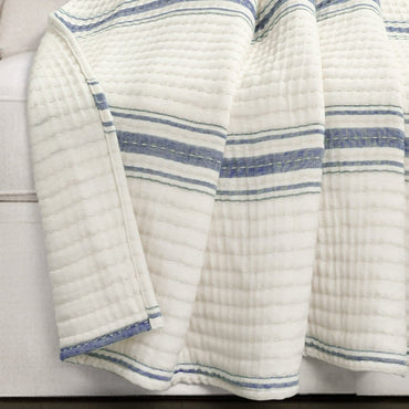 Farmhouse Stripe Kantha Cotton Woven Throw