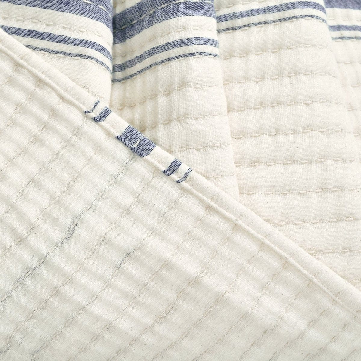 Farmhouse Stripe Kantha Cotton Woven Throw
