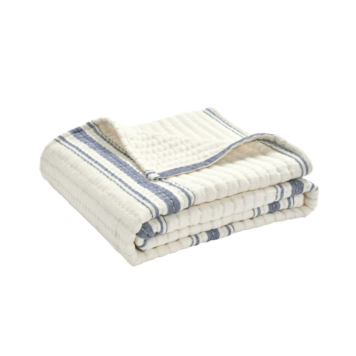 Farmhouse Stripe Kantha Cotton Woven Throw