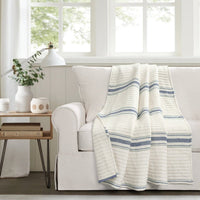 Farmhouse Stripe Kantha Cotton Woven Throw
