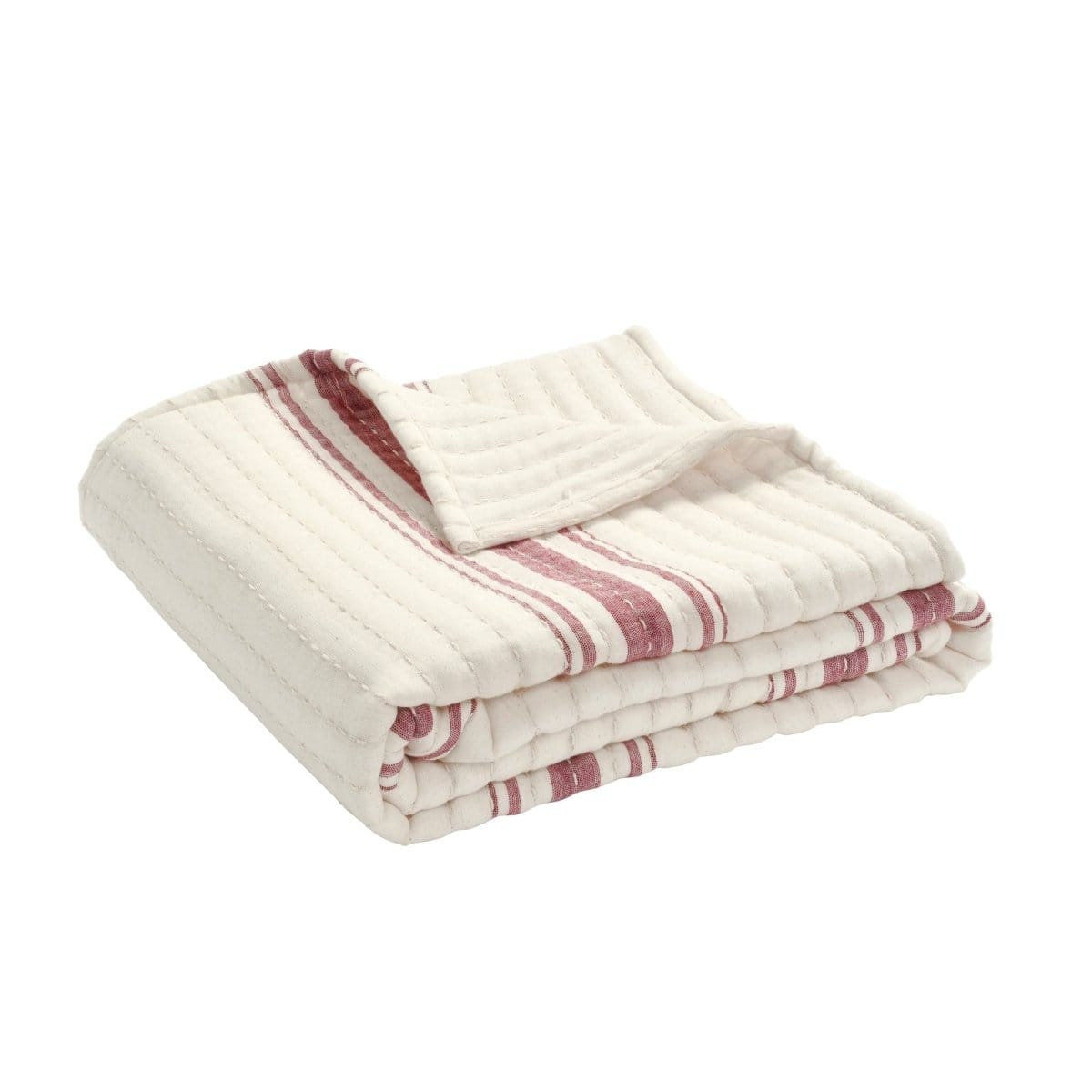 Farmhouse Stripe Kantha Cotton Woven Throw