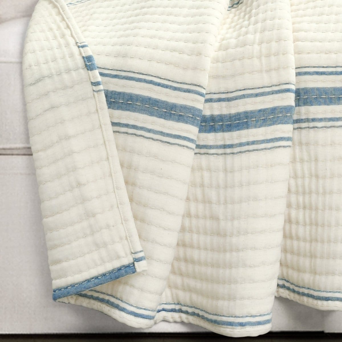 Farmhouse Stripe Kantha Cotton Woven Throw