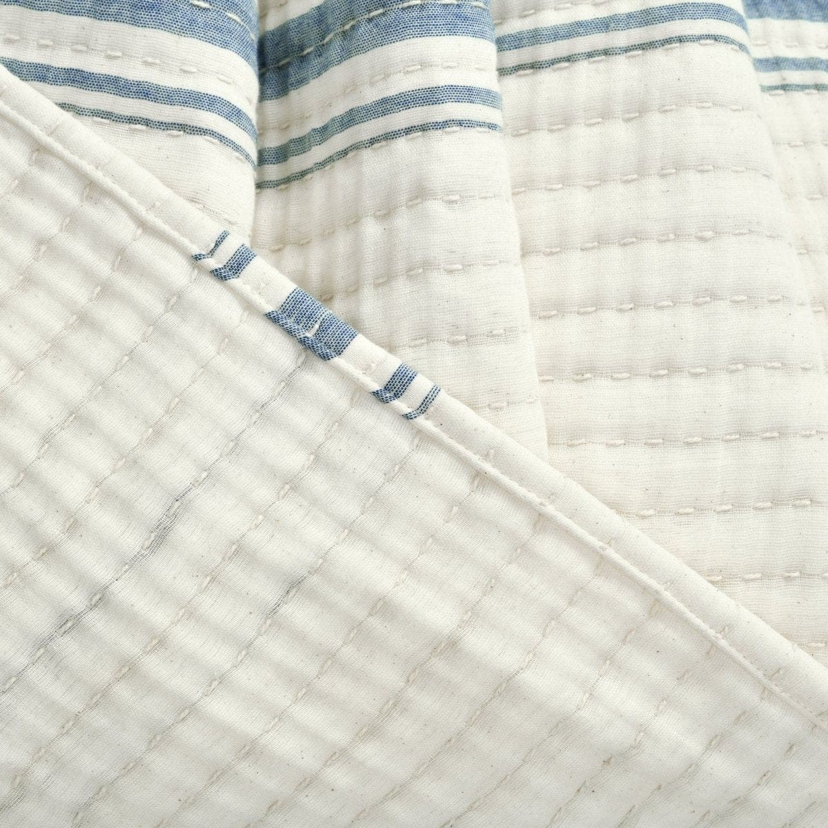 Farmhouse Stripe Kantha Cotton Woven Throw