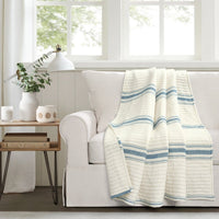 Farmhouse Stripe Kantha Cotton Woven Throw