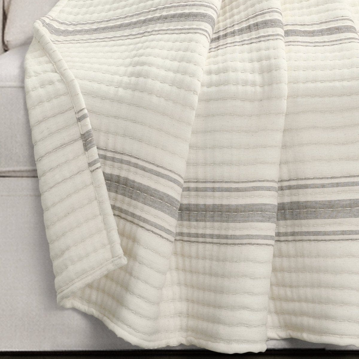 Farmhouse Stripe Kantha Cotton Woven Throw