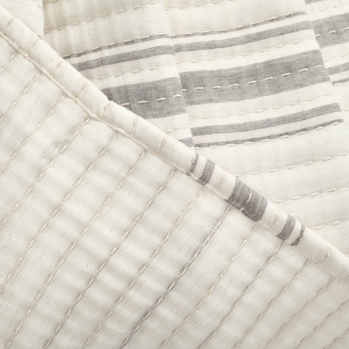 Farmhouse Stripe Kantha Cotton Woven Throw