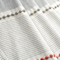 Herringbone Stripe Cotton Woven Tassel Throw