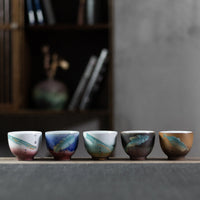 Five Blessings Kiln-Fired Cup Set