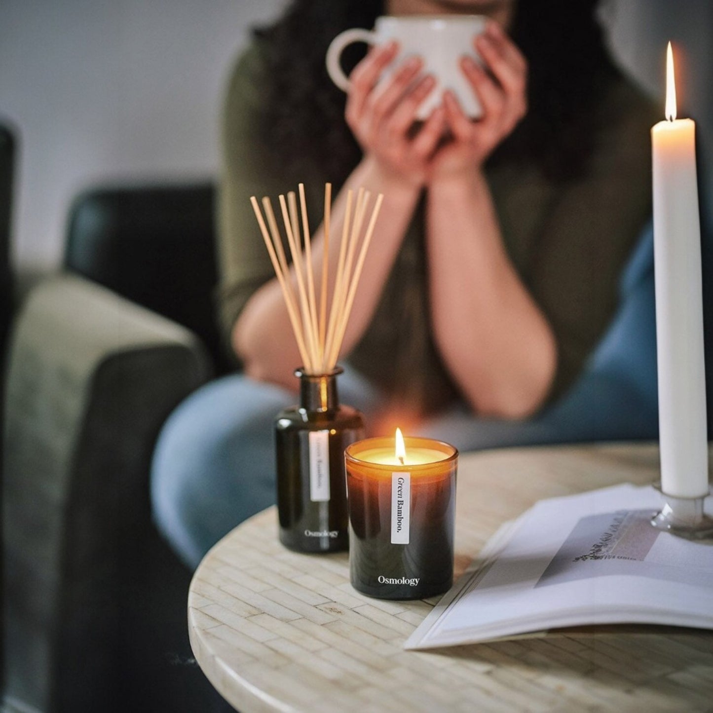 Green Bamboo Candle