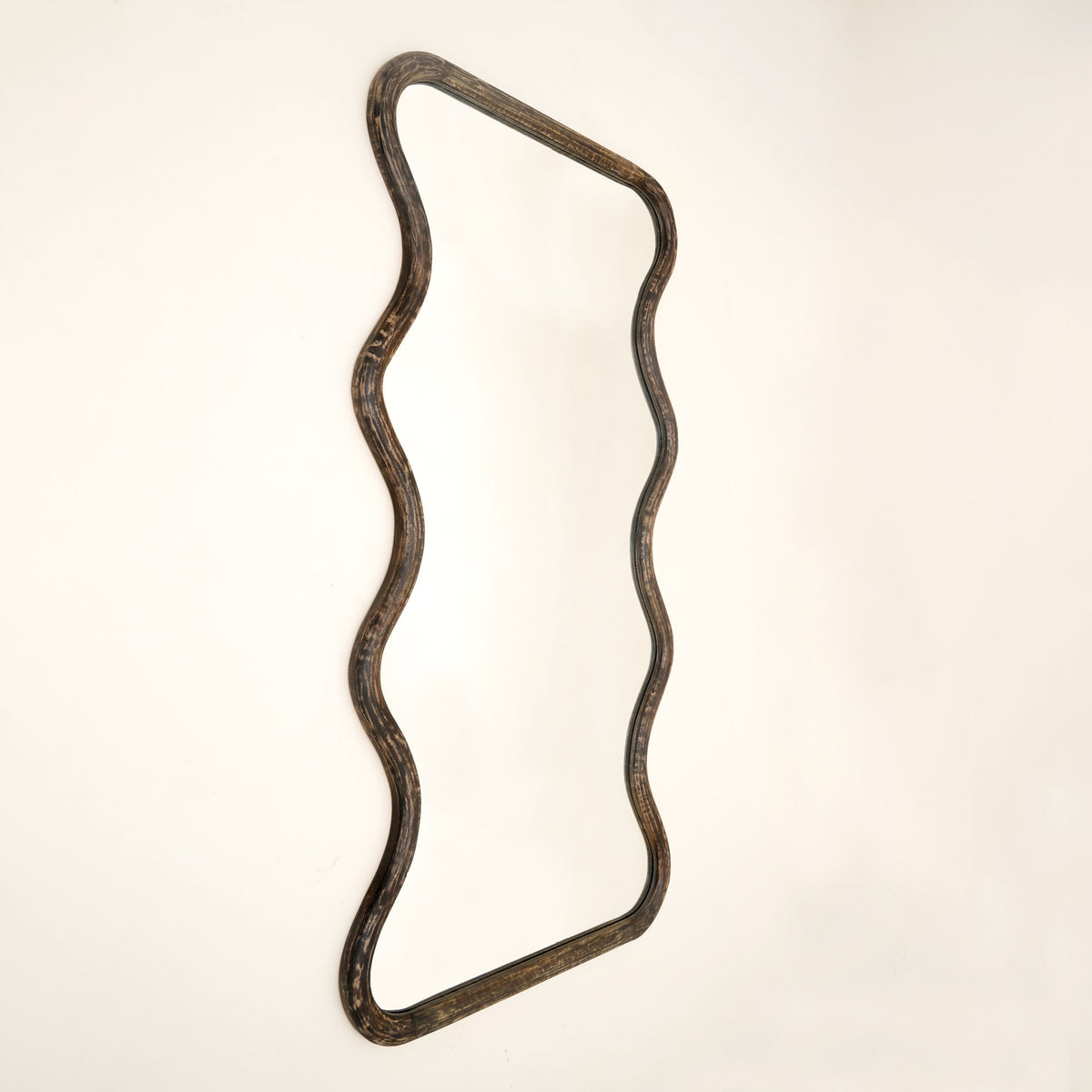 Mango Wood Wavy Full-Length Mirror - 36x72"