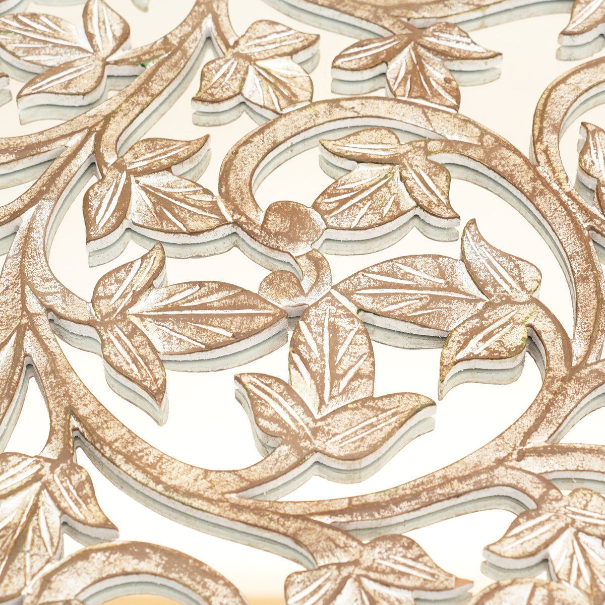 Round Wood Handcarved Wall Panel - 36"