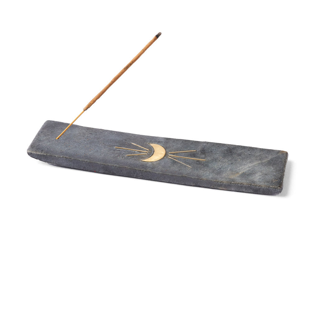 Black Carved Marble Incense Holder