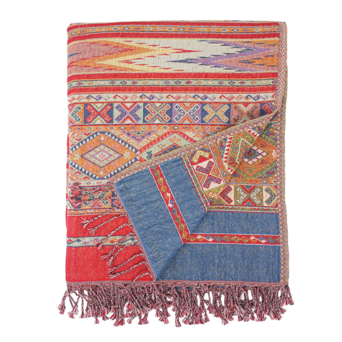 Reversible Cotton Wool Throw