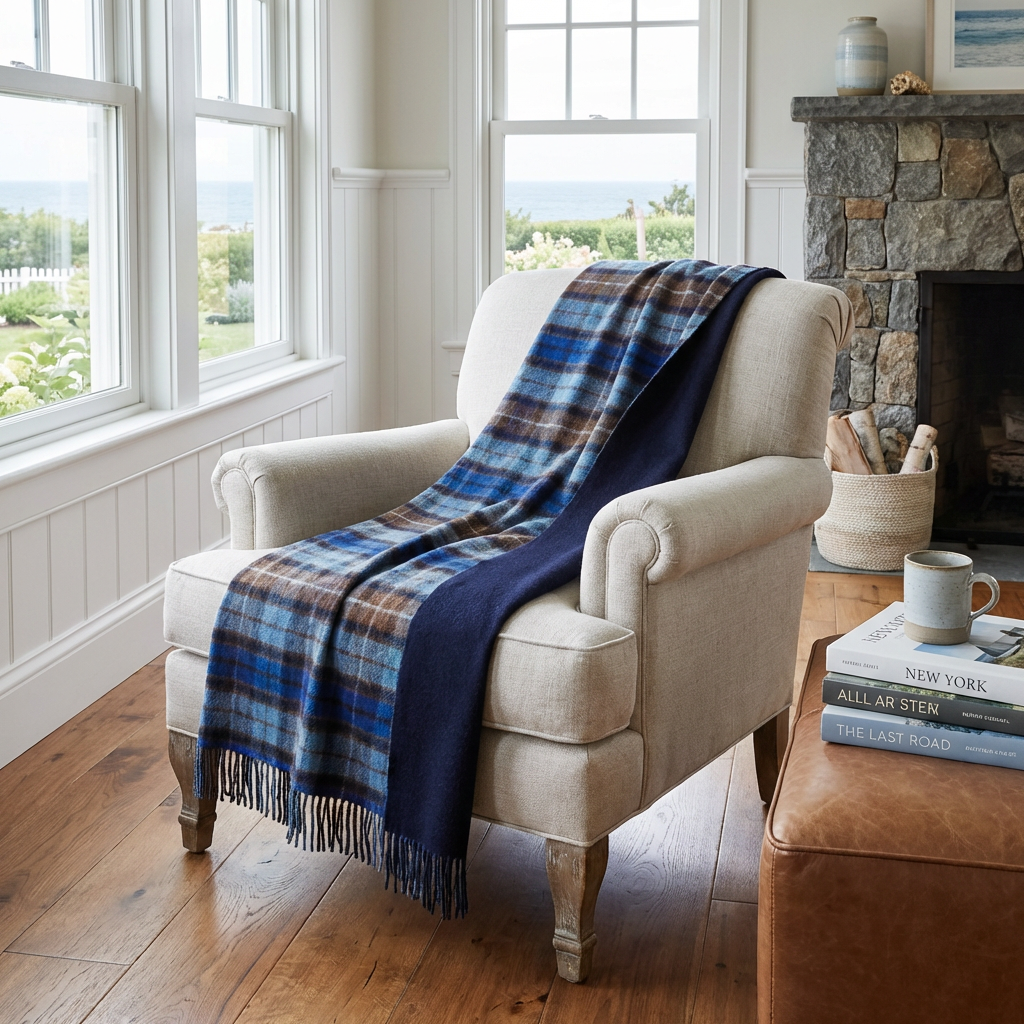 Highland Blue Buchanan Tartan Throw