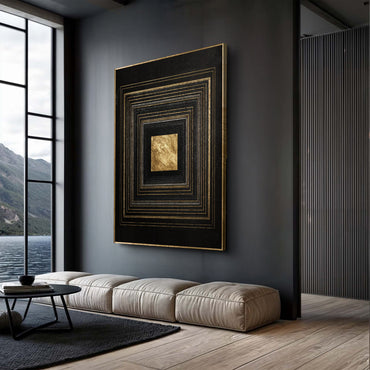 Black and Gold Core - Canvas Print