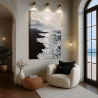 Black & White Waves - Canvas Print