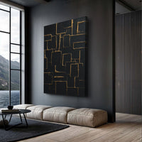 Contemporary Black and Gold - Canvas Print