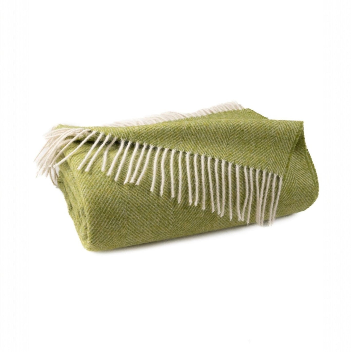 Shetland Lambswool Throw – Lime