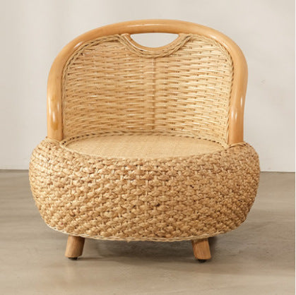 Woven Rattan Floor Chair