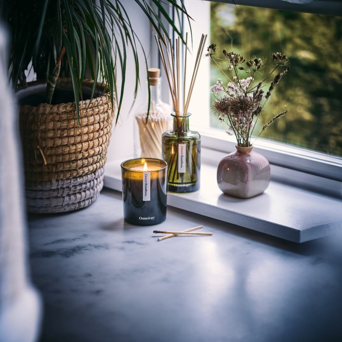 Green Bamboo Candle