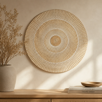 Hand Carved Round Wall Accent