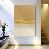 Minimalist White & Gold - Canvas Print
