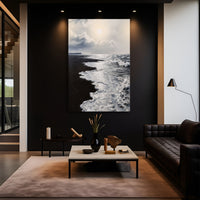 Black & White Waves - Canvas Print