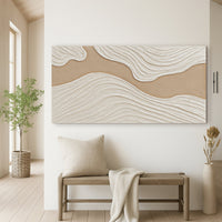 Cream Textured - Canvas Print