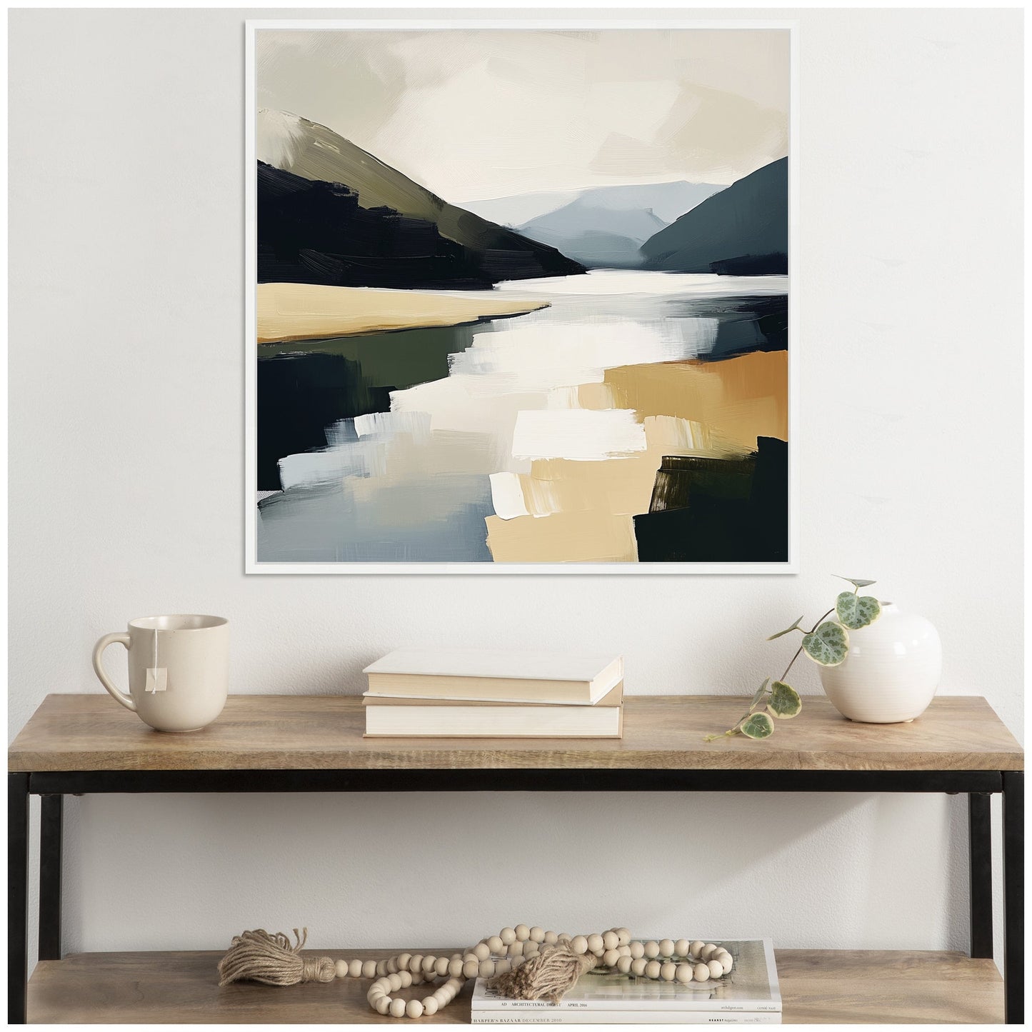 Mountain Lake Abstract - Framed Print
