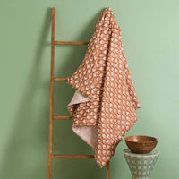 Tulip Block Print Cotton Throw