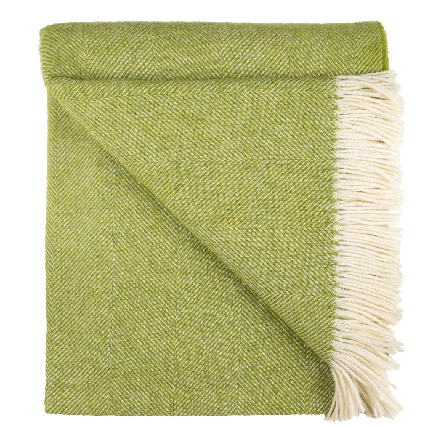 Shetland Lambswool Throw – Lime