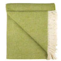 Shetland Lambswool Throw – Lime