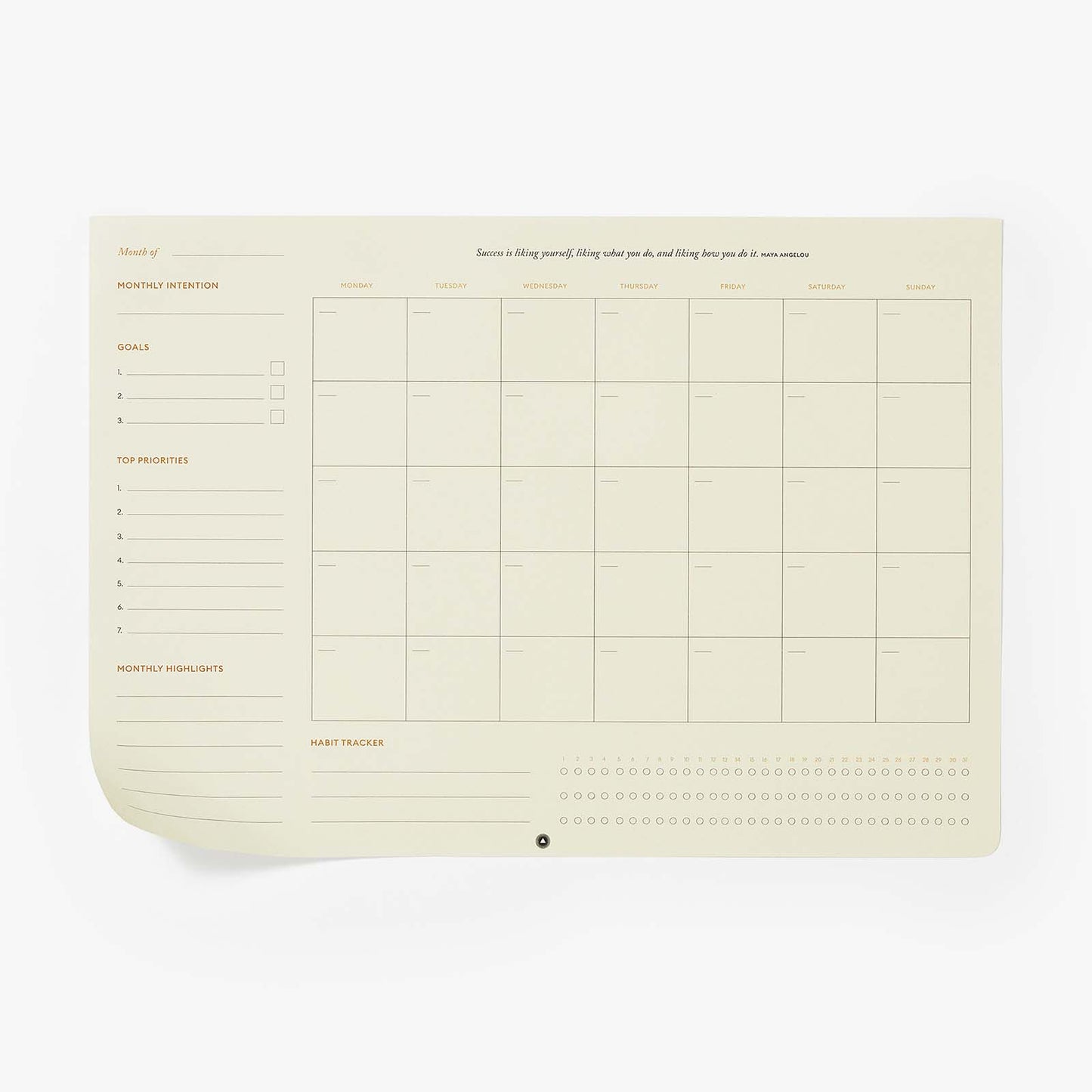 Productivity Monthly Desk Pad